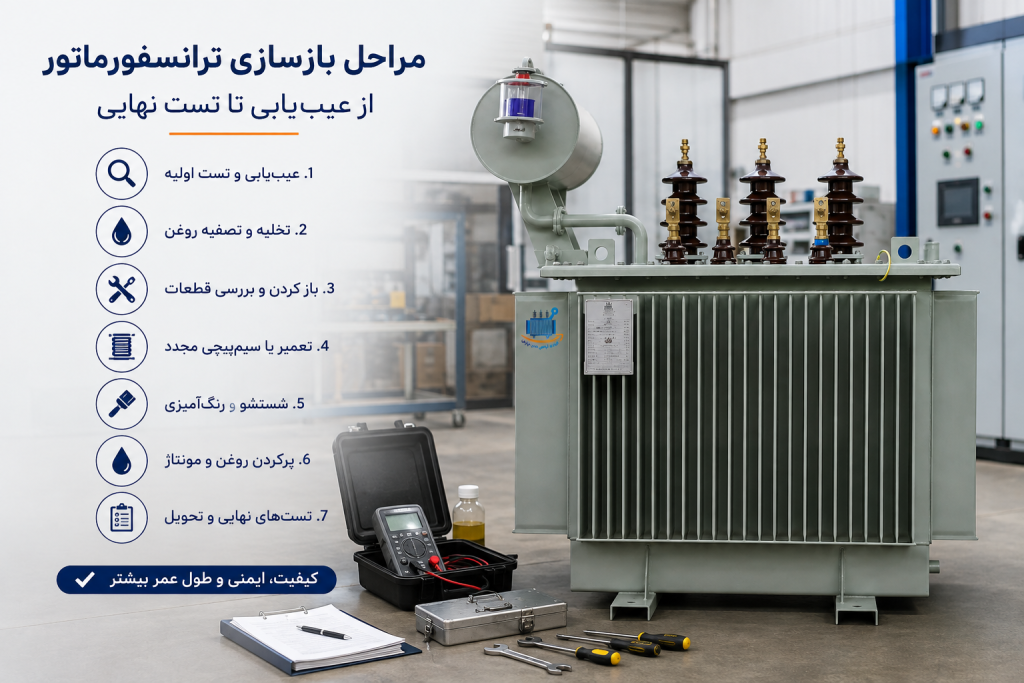 مراحل بازسازی ترانسفورماتور